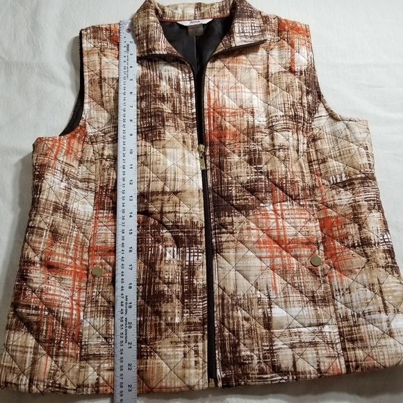 Alia Orange And Brown zip Up Size 12 petite vest - Picture 4 of 8
